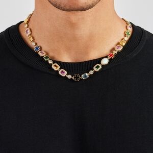 CERNUCCI Multi Gemstone Motif Men's Necklace